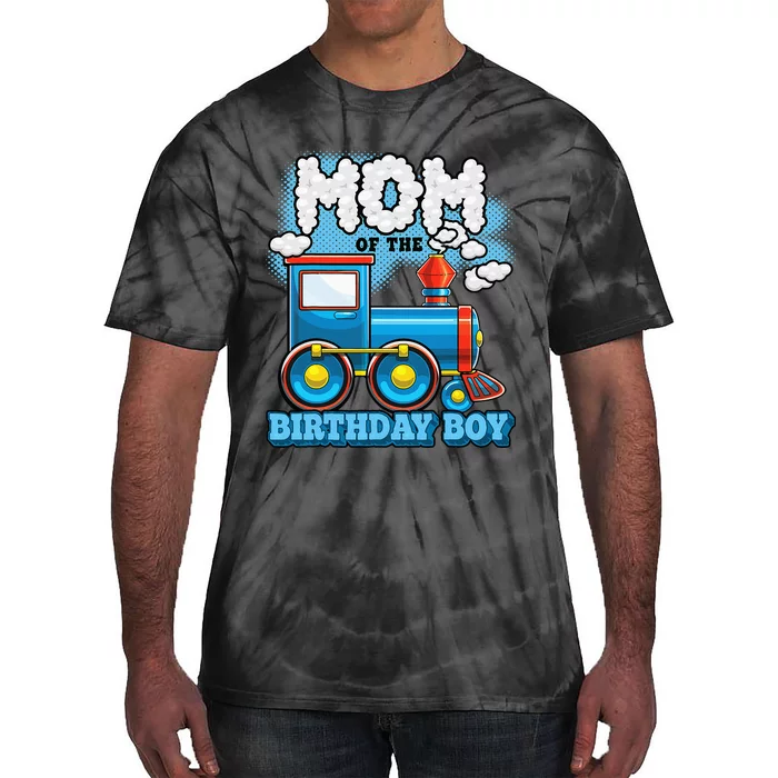 IM Mom Of The Birthday Boy Train Birthday Party Supply Tie-Dye T-Shirt