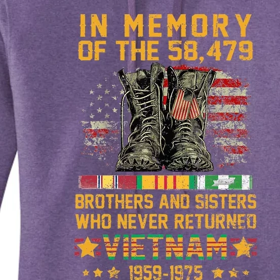 In Memory Of The 58479 Brothers And Sisters Vietnam Women's Pullover Hoodie