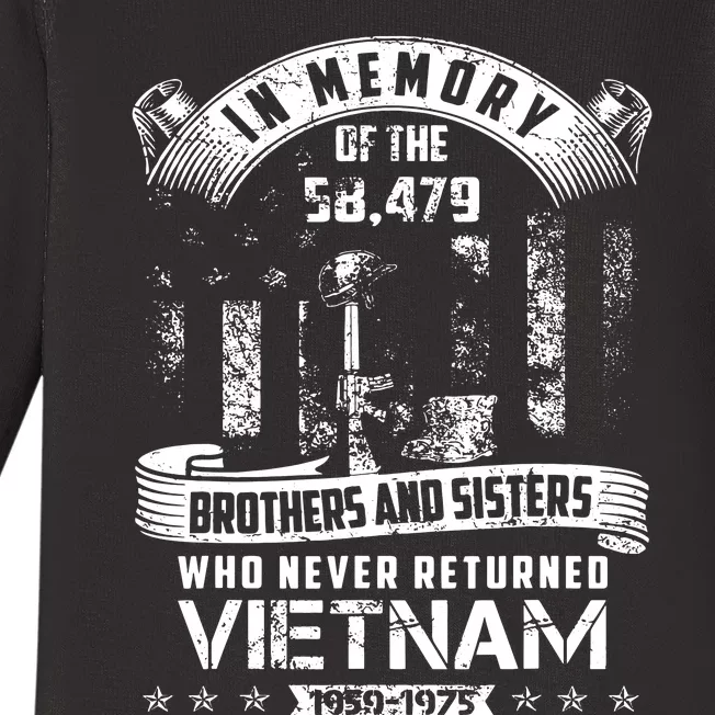 In Memory Of Vietnam Veteran Baby Long Sleeve Bodysuit