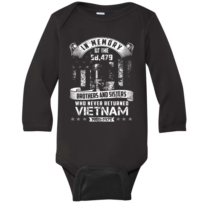 In Memory Of Vietnam Veteran Baby Long Sleeve Bodysuit