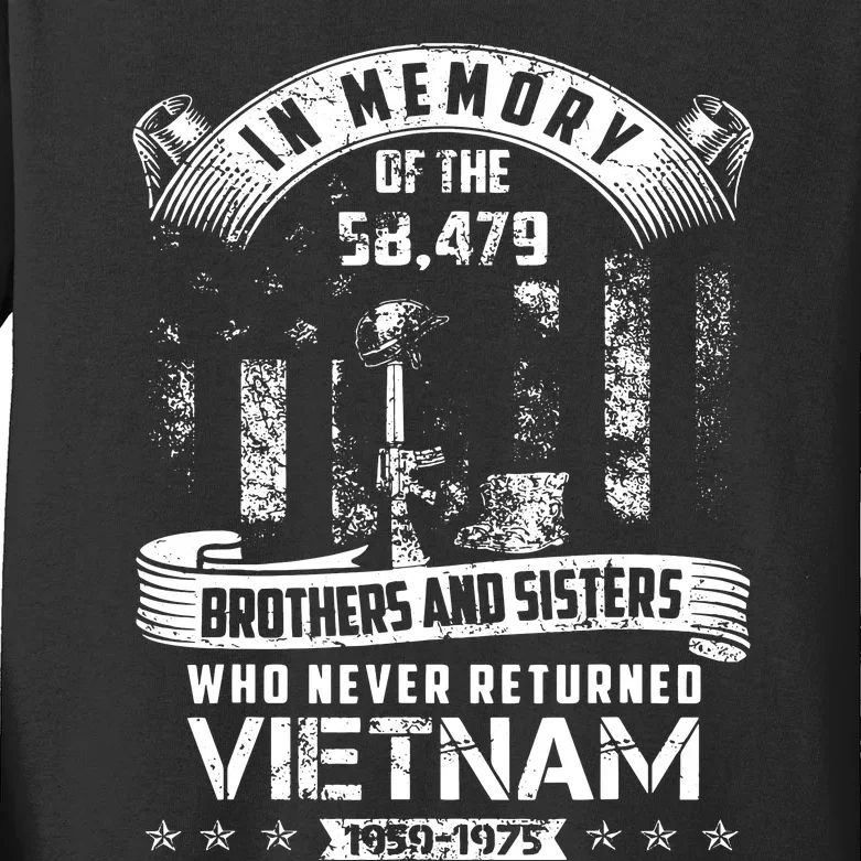 In Memory Of Vietnam Veteran Kids Long Sleeve Shirt