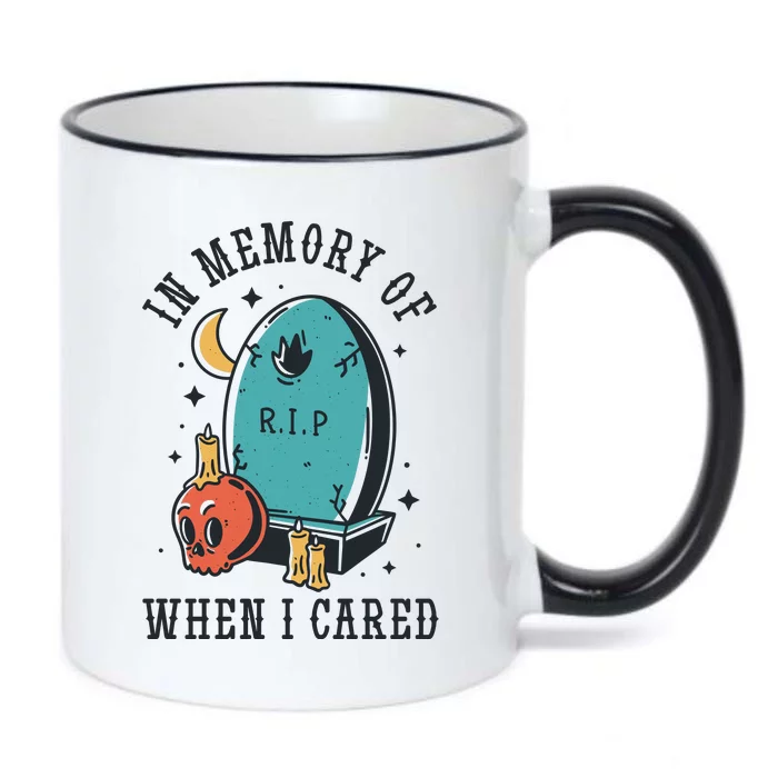 In Memory Of When I Cared Funny RIP Black Color Changing Mug