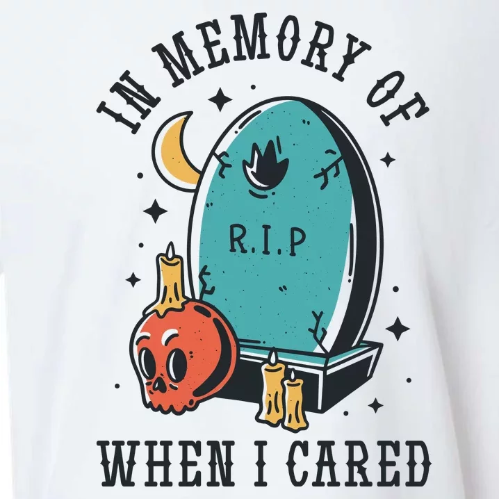 In Memory Of When I Cared Funny RIP Sueded Cloud Jersey T-Shirt