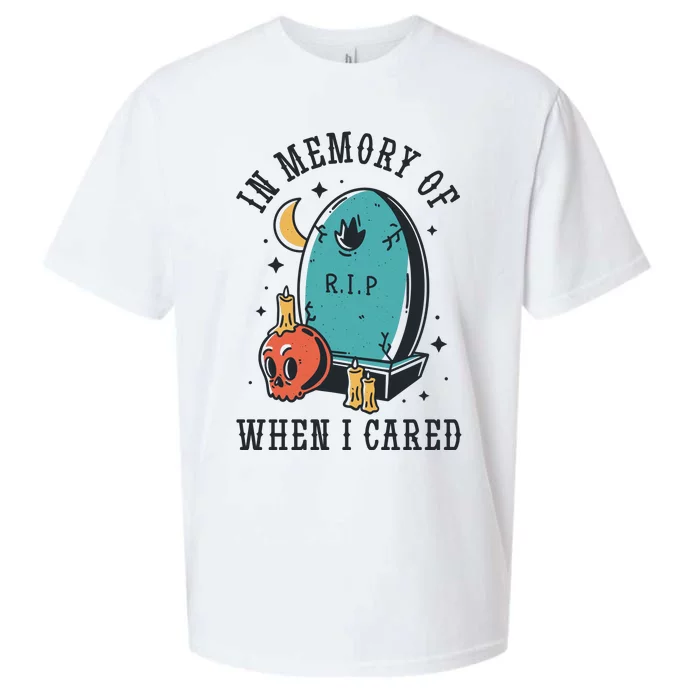 In Memory Of When I Cared Funny RIP Sueded Cloud Jersey T-Shirt