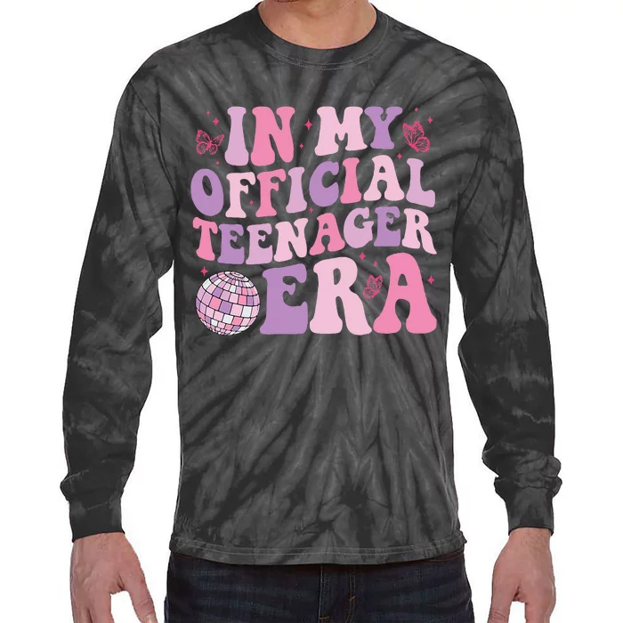 In My Official Nager Era 13th Birthday Version Girls Tie-Dye Long Sleeve Shirt