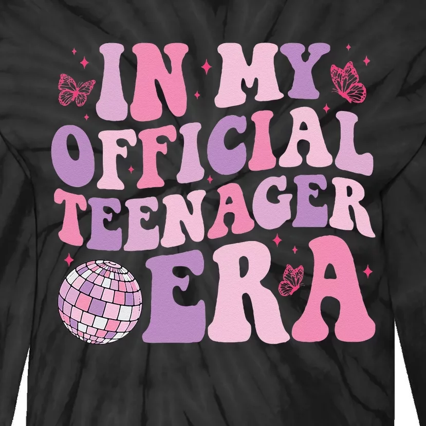 In My Official Nager Era 13th Birthday Version Girls Tie-Dye Long Sleeve Shirt