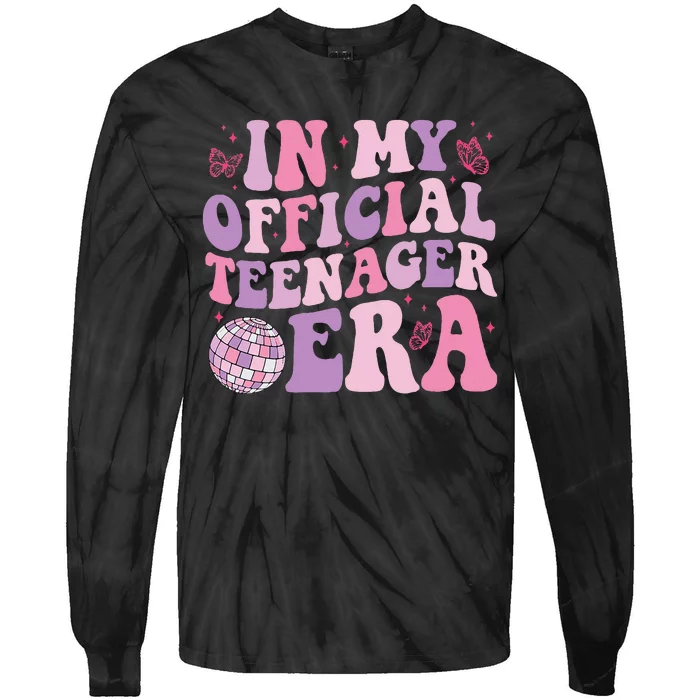 In My Official Nager Era 13th Birthday Version Girls Tie-Dye Long Sleeve Shirt