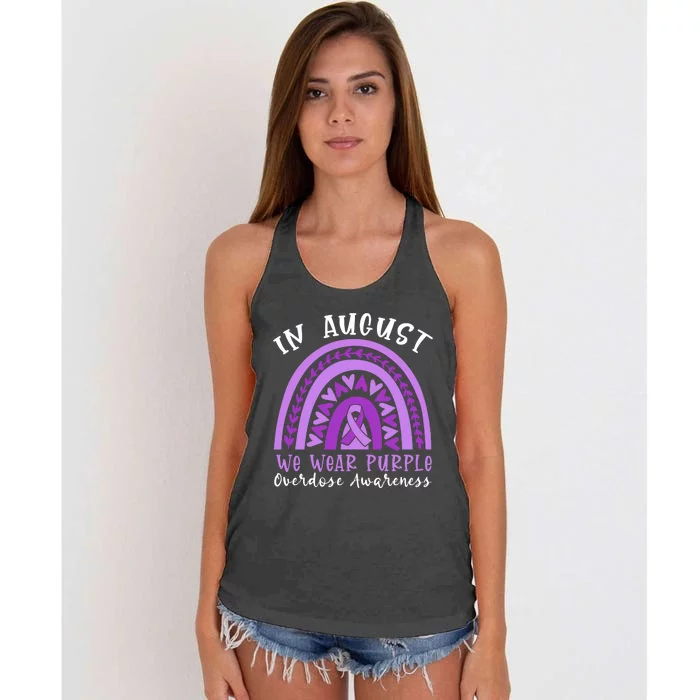 In Memory Of Overdose Awareness Month Women's Knotted Racerback Tank