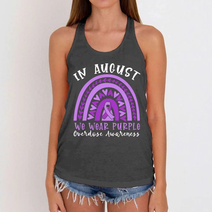 In Memory Of Overdose Awareness Month Women's Knotted Racerback Tank