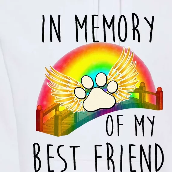 In memory of my best friend pet loss dog cat rainbow quote Premium Hoodie