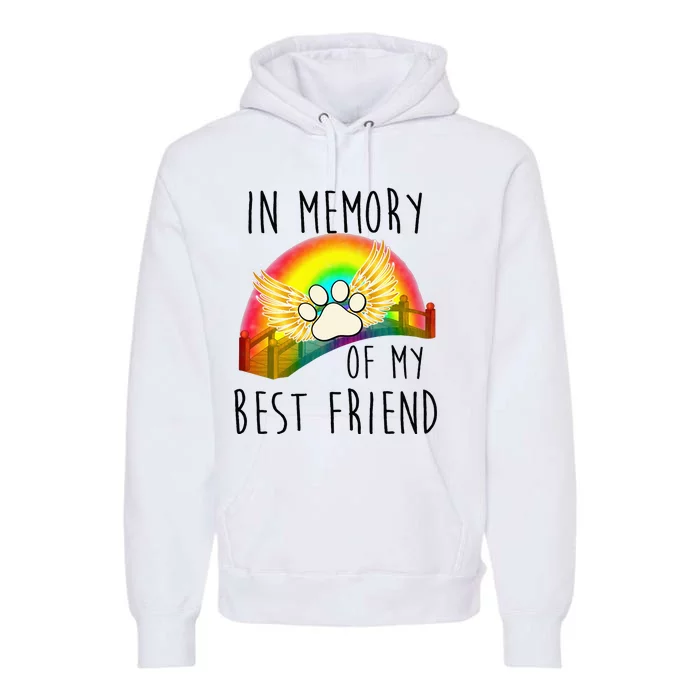 In memory of my best friend pet loss dog cat rainbow quote Premium Hoodie