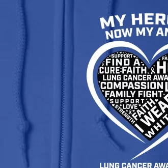 In Memory Of My Hero Is Now My Angel Lung Cancer Awareness Gift Full Zip Hoodie