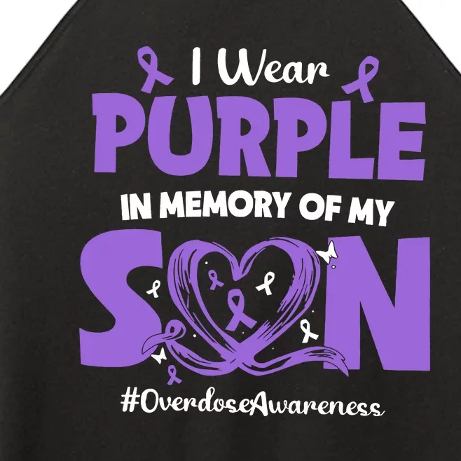 In Memory Of My Son Overdose Awareness Women’s Perfect Tri Rocker Tank