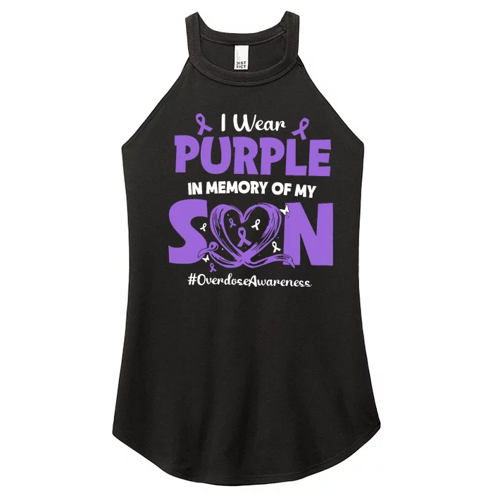 In Memory Of My Son Overdose Awareness Women’s Perfect Tri Rocker Tank