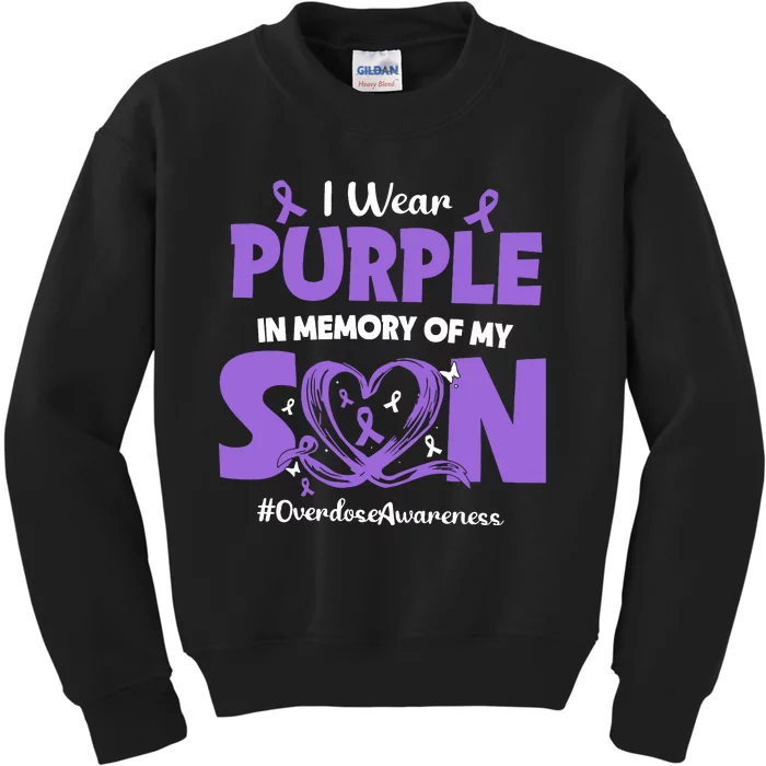 In Memory Of My Son Overdose Awareness Kids Sweatshirt