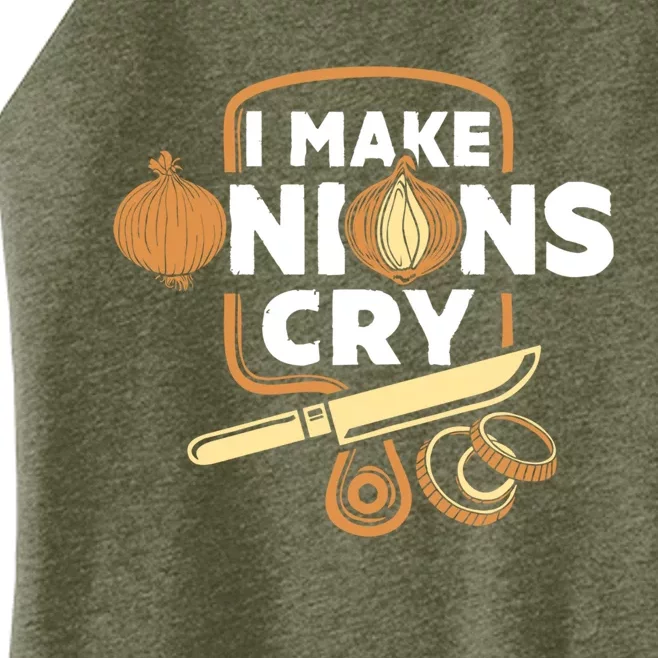 I Make Onions Cry Funny Chef Gift Women’s Perfect Tri Rocker Tank