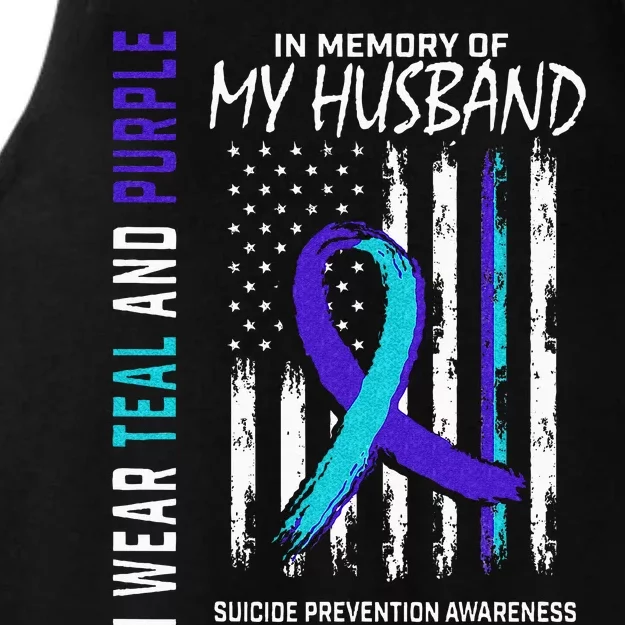 In Memory Of My Husband Suicide Awareness Prevention Flag Ladies Tri-Blend Wicking Tank