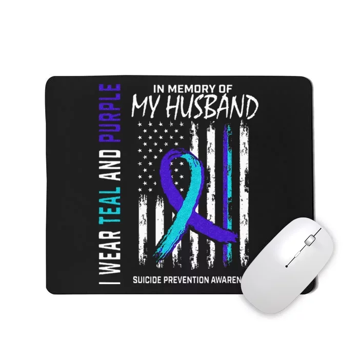 In Memory Of My Husband Suicide Awareness Prevention Flag Mousepad