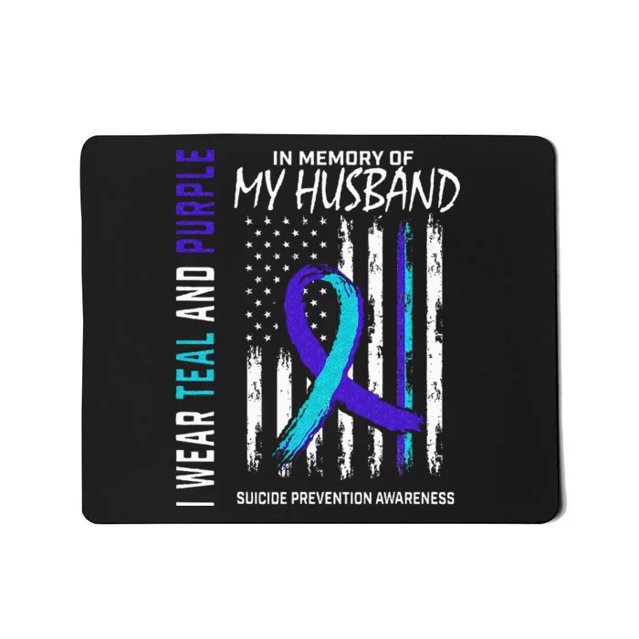 In Memory Of My Husband Suicide Awareness Prevention Flag Mousepad