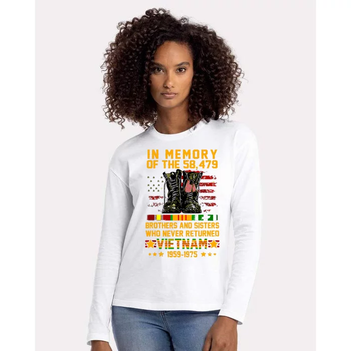 In Memory Of The 58479 Brothers And Sisters Vietnam Veteran Womens Cotton Relaxed Long Sleeve T-Shirt