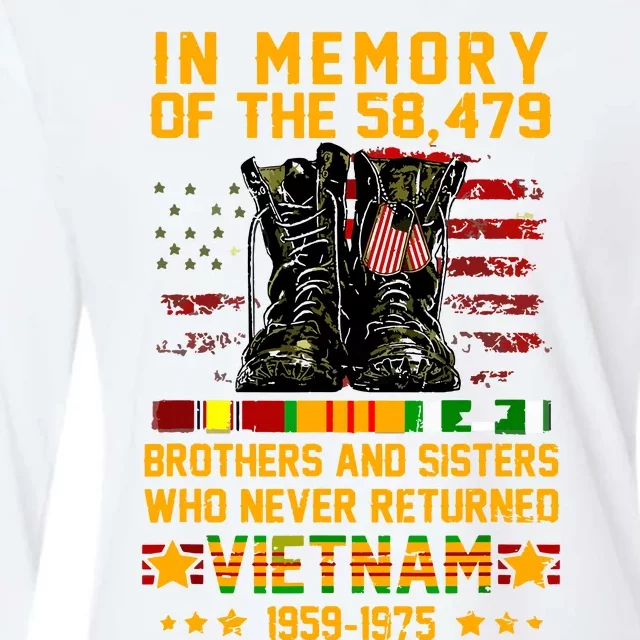 In Memory Of The 58479 Brothers And Sisters Vietnam Veteran Womens Cotton Relaxed Long Sleeve T-Shirt