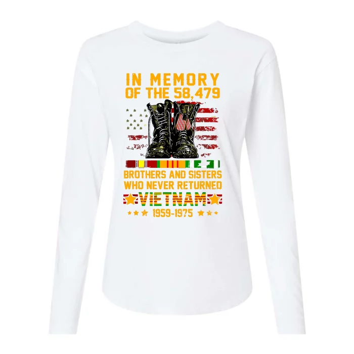 In Memory Of The 58479 Brothers And Sisters Vietnam Veteran Womens Cotton Relaxed Long Sleeve T-Shirt