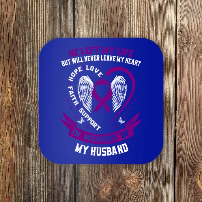 In Memory Of My Husband Alzheimers Awareness Memorial Funny Gift Coaster