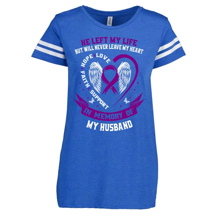 In Memory Of My Husband Alzheimers Awareness Memorial Funny Gift Enza Ladies Jersey Football T-Shirt