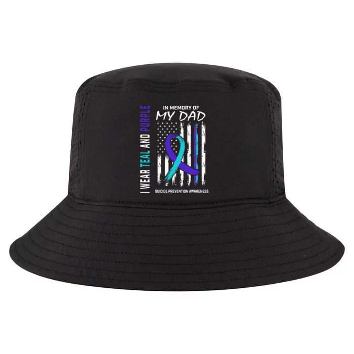 In Memory of Dad Suicide Awareness Prevention American Flag Cool Comfort Performance Bucket Hat