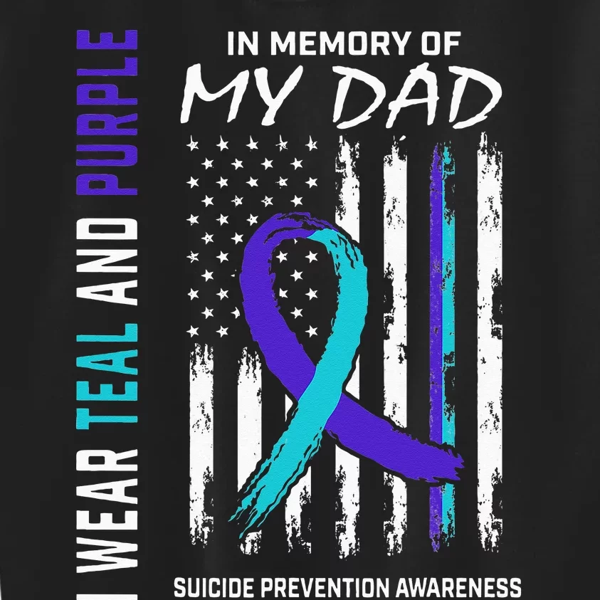 In Memory of Dad Suicide Awareness Prevention American Flag Kids Sweatshirt