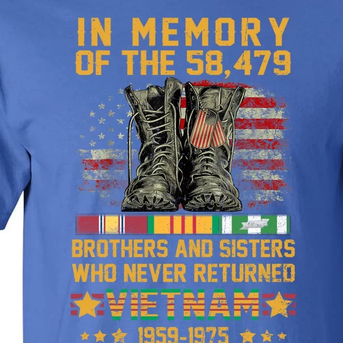 In Memory Of The 58479 Brothers And Sisters Vietnam Veteran Gift Tall T-Shirt