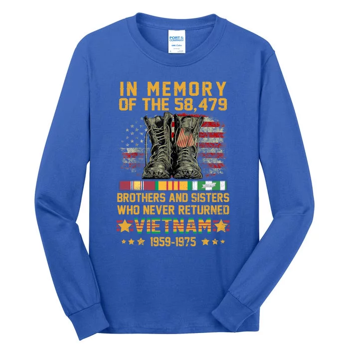 In Memory Of The 58479 Brothers And Sisters Vietnam Veteran Gift Tall Long Sleeve T-Shirt