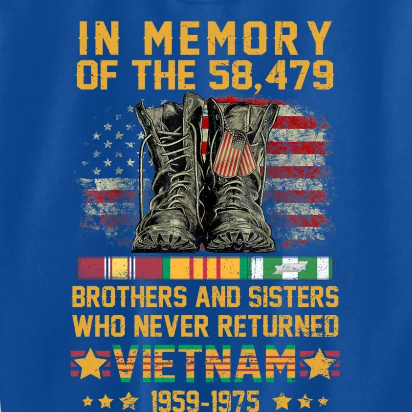 In Memory Of The 58479 Brothers And Sisters Vietnam Veteran Gift Kids Sweatshirt