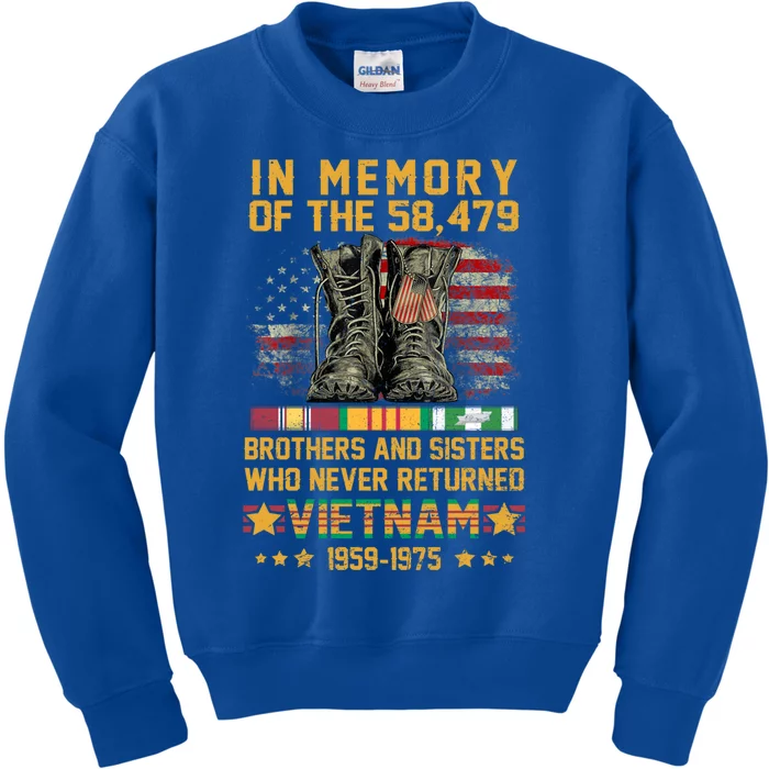 In Memory Of The 58479 Brothers And Sisters Vietnam Veteran Gift Kids Sweatshirt