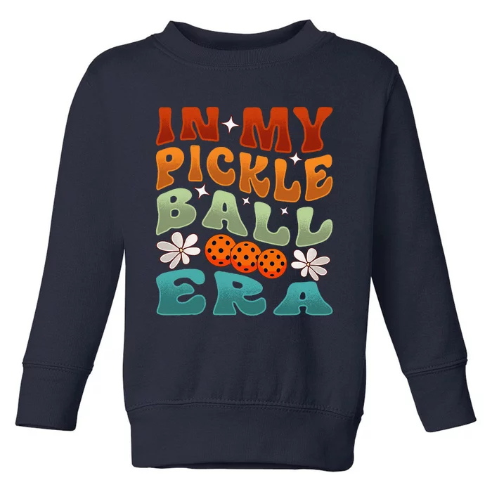 In My Pickleball Era Retro Waving Style Toddler Sweatshirt