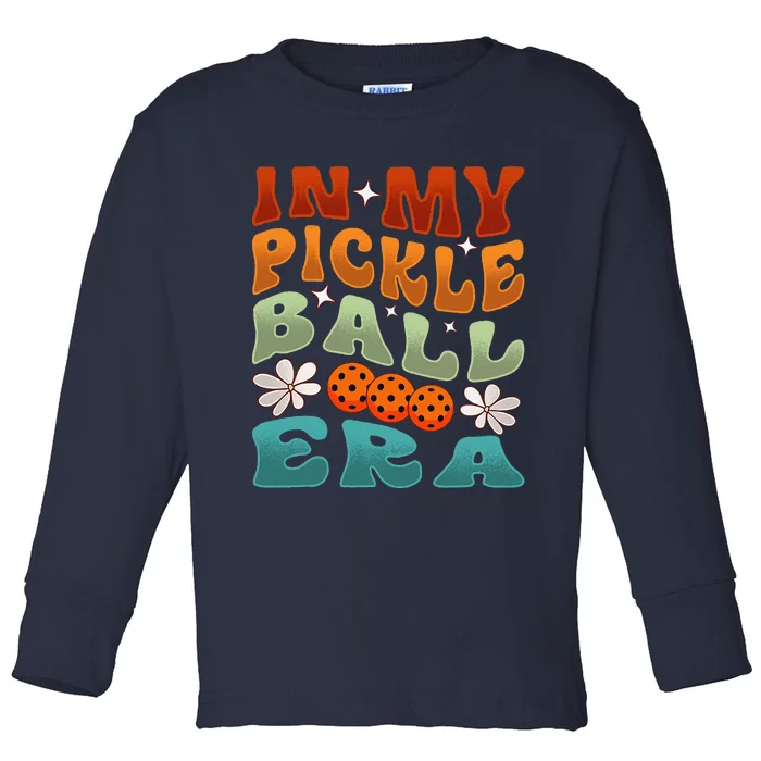 In My Pickleball Era Retro Waving Style Toddler Long Sleeve Shirt