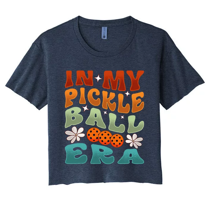 In My Pickleball Era Retro Waving Style Women's Crop Top Tee