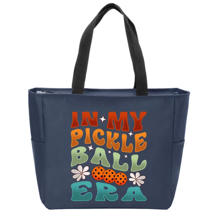 In My Pickleball Era Retro Waving Style Zip Tote Bag