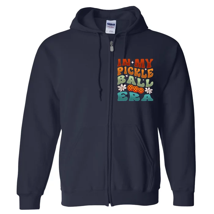 In My Pickleball Era Retro Waving Style Full Zip Hoodie