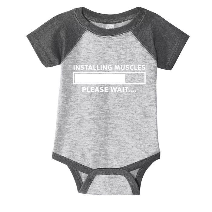 Installing Muscles Please Wait Infant Baby Jersey Bodysuit