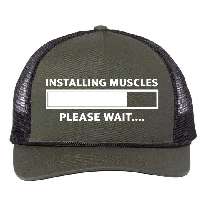 Installing Muscles Please Wait Retro Rope Trucker Hat Cap