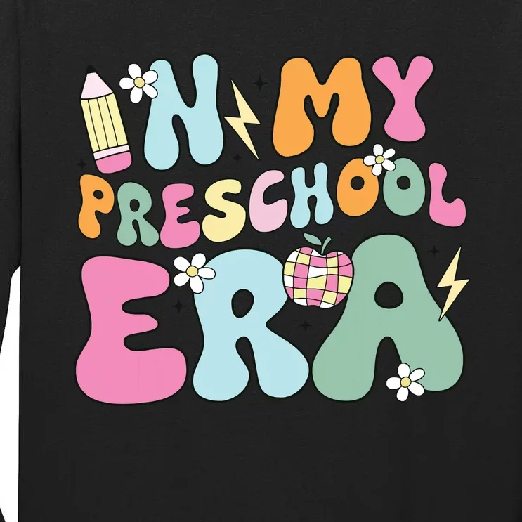 In My Preschool Era Cute Groovy Back To School Teachers Tall Long Sleeve T-Shirt