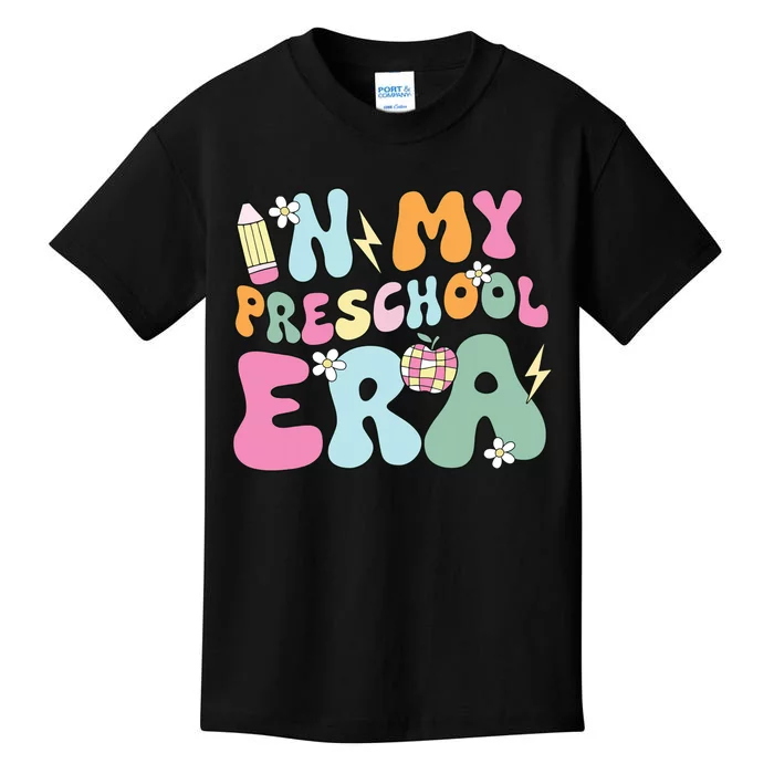 In My Preschool Era Cute Groovy Back To School Teachers Kids T-Shirt