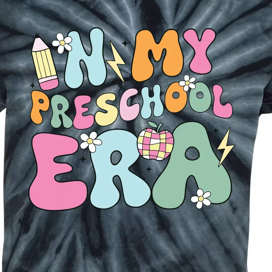 In My Preschool Era Cute Groovy Back To School Teachers Kids Tie-Dye T-Shirt