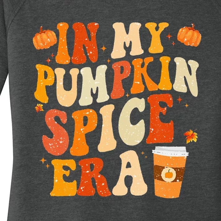 In My Pumpkin Spice Era Funny Retro Fall Vibes Thanksgiving Women's Perfect Tri Tunic Long Sleeve Shirt