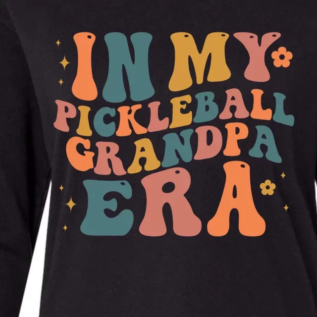 In My Pickleball Grandpa Era Funny Groovy S Gift Womens Cotton Relaxed Long Sleeve T-Shirt