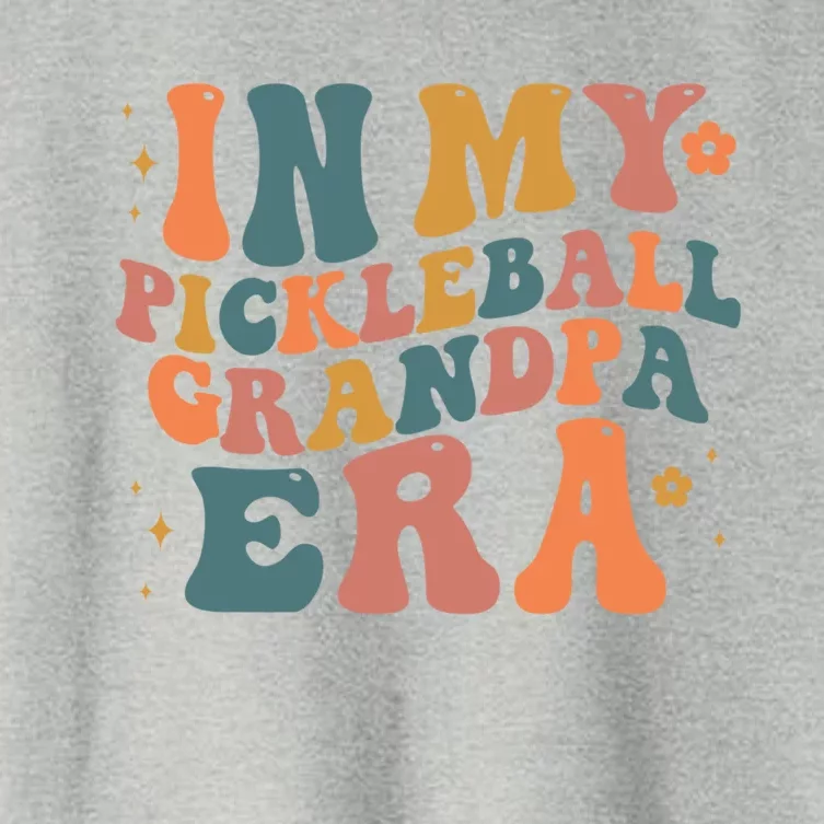 In My Pickleball Grandpa Era Funny Groovy S Gift Women's Crop Top Tee