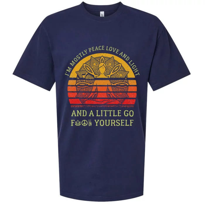 IM Mostly Peace Love And Light And A Little Go Yoga Vintage Sueded Cloud Jersey T-Shirt