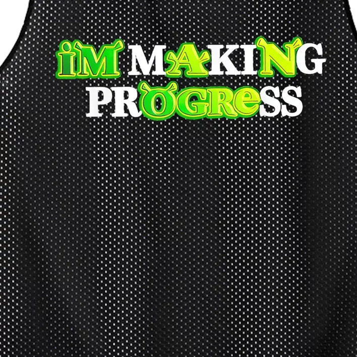 I’M Making Progress Funny Mesh Reversible Basketball Jersey Tank