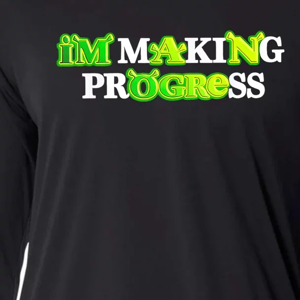 I’M Making Progress Funny Cooling Performance Long Sleeve Crew